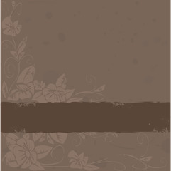 vector grunge background with flowers