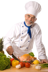 chef cutting vegetables
