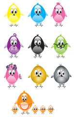 Set of vector chickens