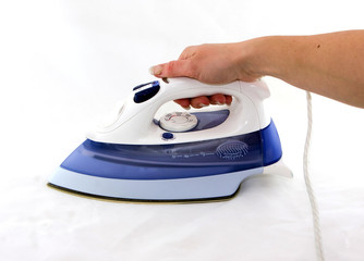 Ironing on a white background.