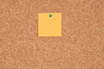 Noticeboard with a color note