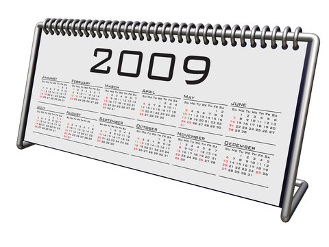 Alluminium and Chrome Desktop calendar 2009