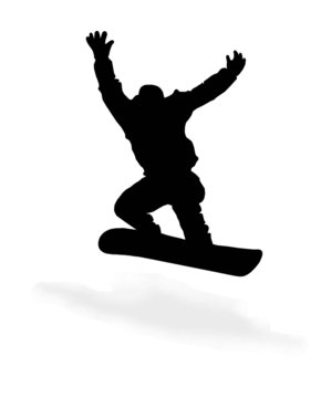 snowboarder on a white