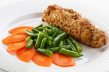 Pork chop and vegetables