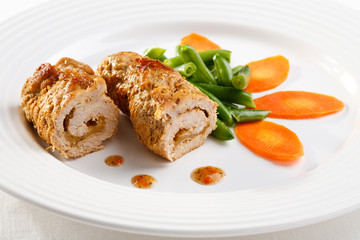 Pork chop and vegetables