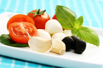 mozzarella and cherry tomatoes