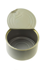 Open empty tin can
