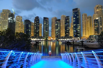 Dubai Marina at night, United Arab Emirates
