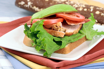 turkey breast open face sandwich