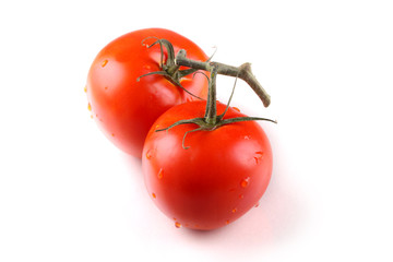 Red tomatos with water drops