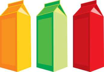 isolated juice carton boxes