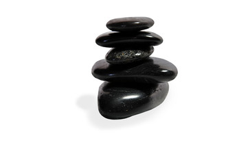 Balancing stones isolated over white with clipping path.