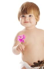 Obraz na płótnie Canvas Baby and flower