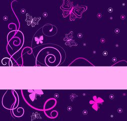 Abstract background with butterflies. Vector illustration