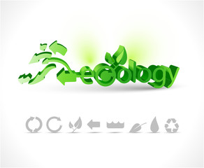 ecology 3d title and ecology icons