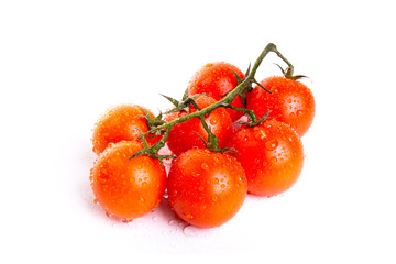 branch of cherry tomato isolated on white