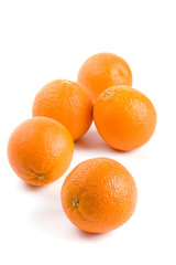 five fresh oranges