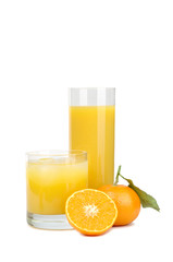 Tangerines and juice from tangerines