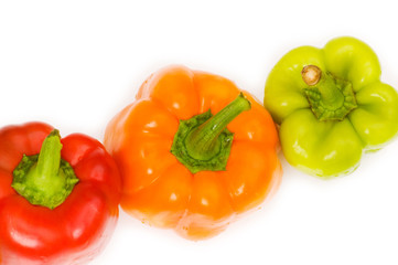 Bell peppers isolated on the  white background