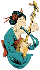 vector geisha