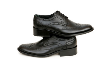 Black shoes isolated on the white background