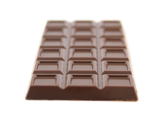 Block of chocolate isolated on white