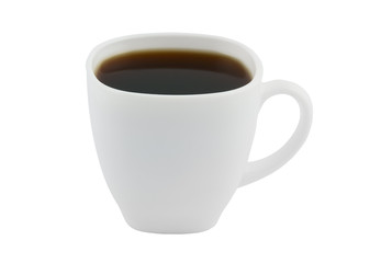 White cup of coffee isolated