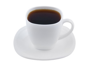 White cup of coffee isolated