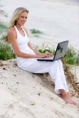 Computer on Beach