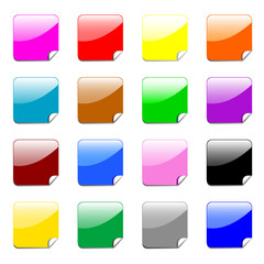 Set of vector stickers with corners
