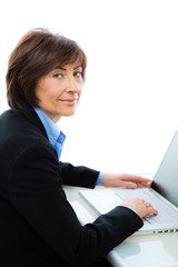 Senior businesswoman working