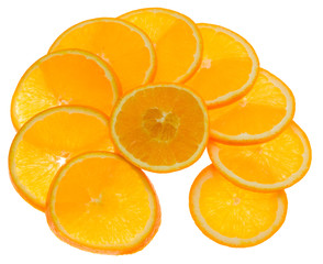 orange slices, isolated