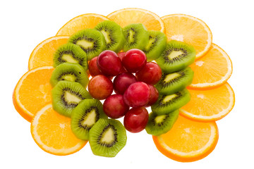 fruit slices, isolated