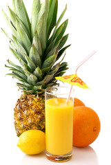 Tropical fruits and juice