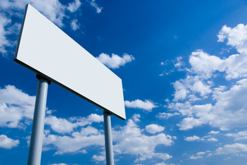 Blank billboard and cloudy sky