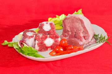 Fresh tongue and tail for broth