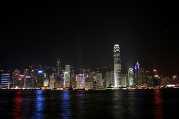 Obraz premium Hongkong Skyline bei Nacht