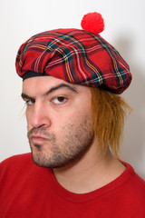 Scotsman with tartan hat