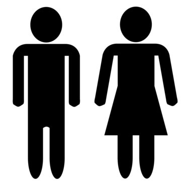 Man and woman silhouette - blank faces