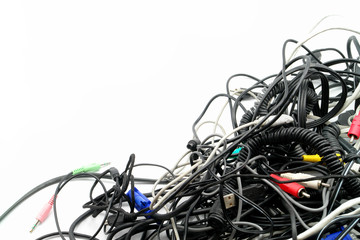 CABLES ARE ENTANGLED IN A COMPLETE MESS