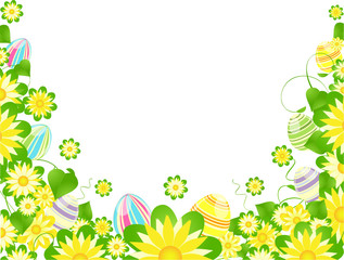 Obraz premium easter eggs and flowers