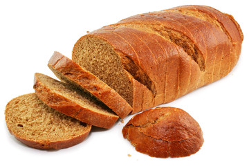 Whole wheat bread isolated