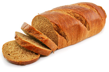 Whole wheat bread isolated