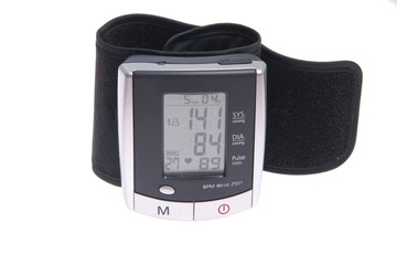 hand pressure gauge isolated on white background