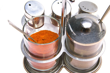 Paprika pepper spices isolated on white background