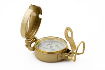 A military compass isolated on white