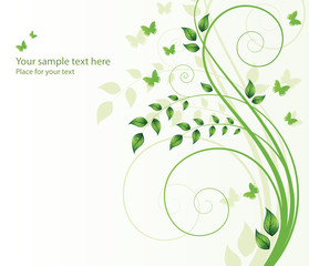 magic spring tree with butterflies and space for text