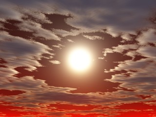 Himmel mit Sonne und Wolken