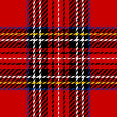 Classic red tartan fabric. Seamless square pattern.