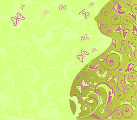 illustration with pregnant woman profile